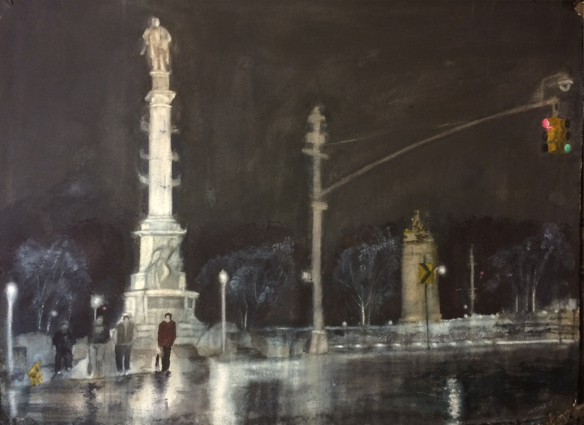 Columbus Circle - Rain