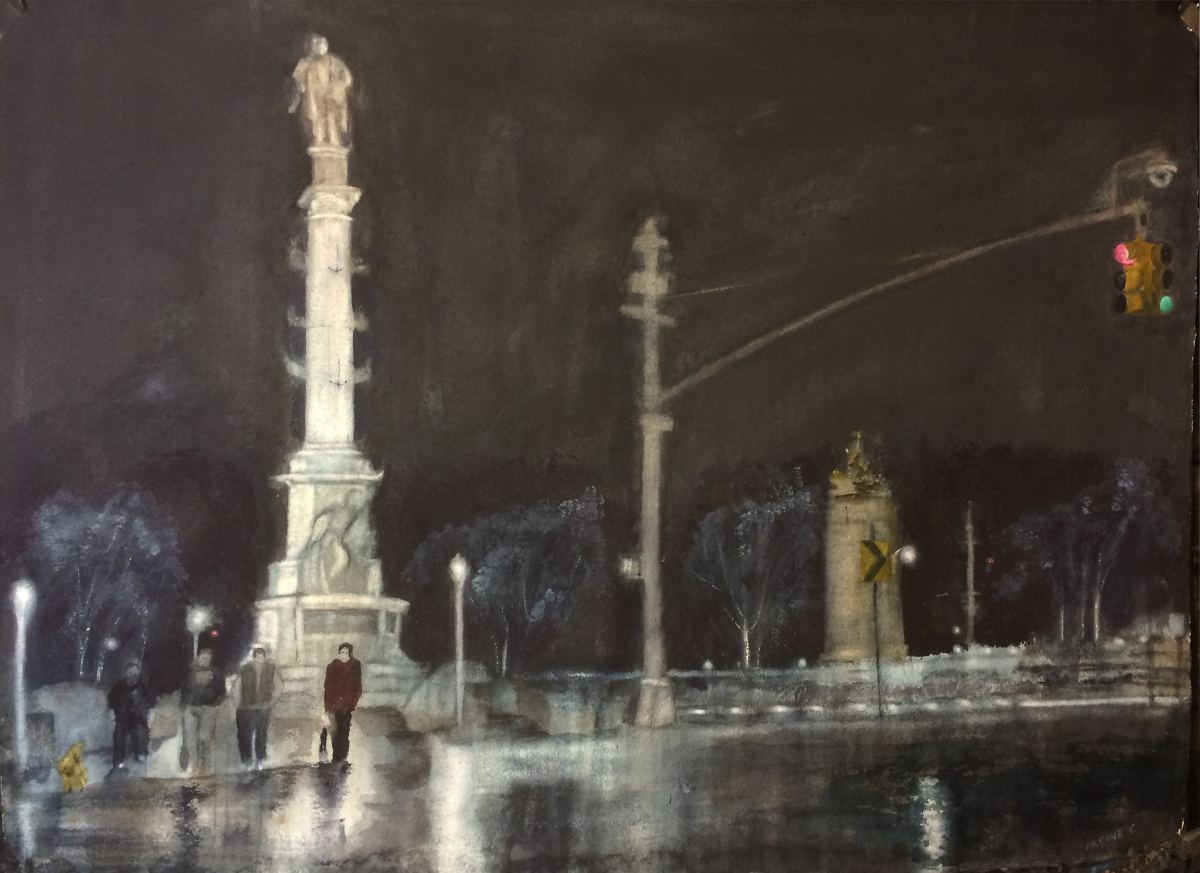 Columbus Circle - Rain