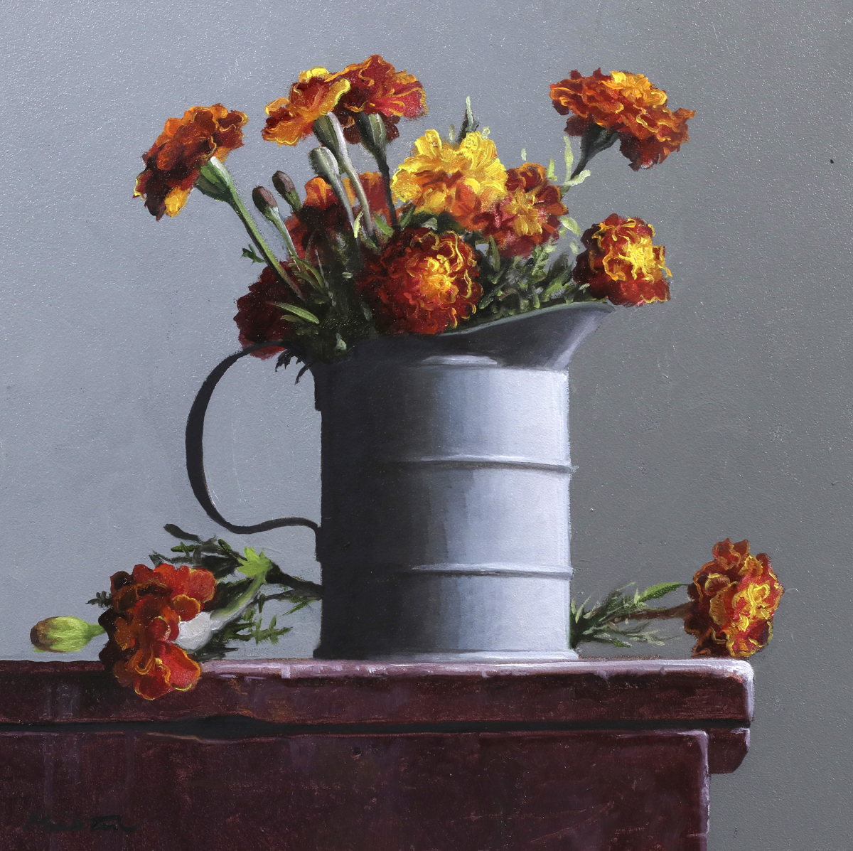 Tin with Marigolds