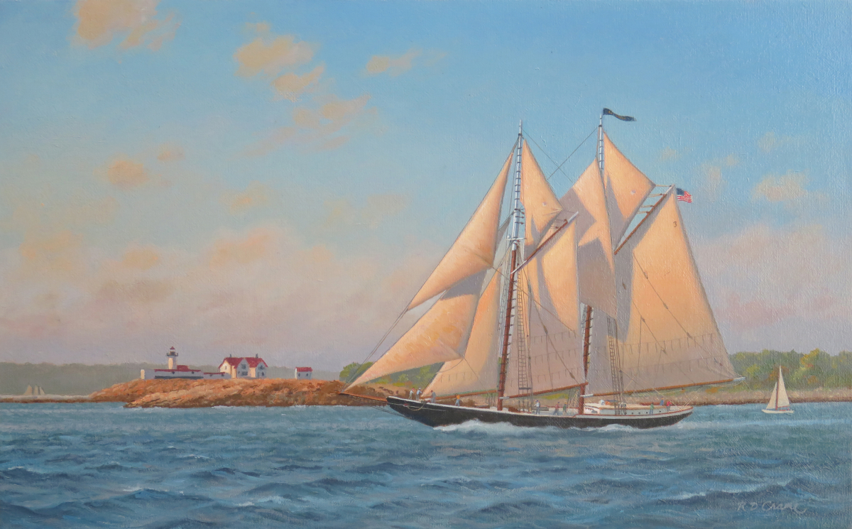 Schooner "Columbia" off Eastern Point, Gloucester