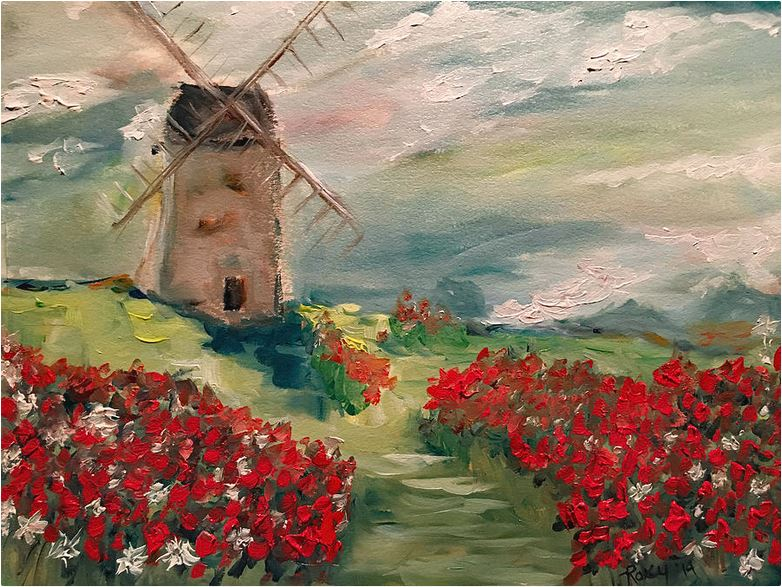 Windmill in a Poppy Field