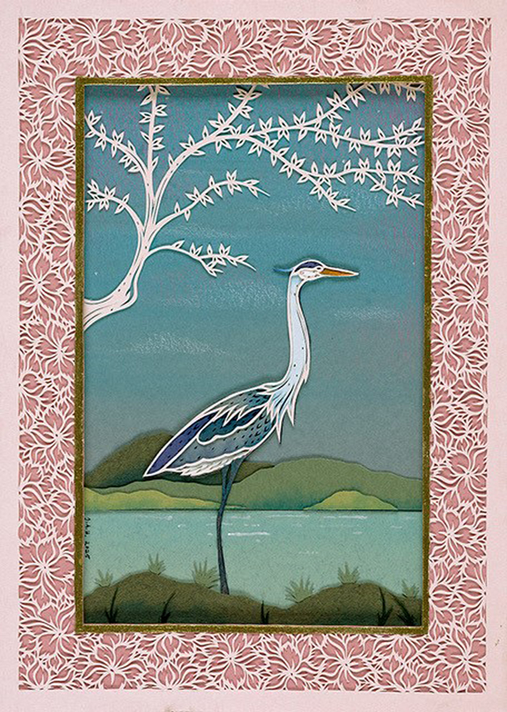 Heron with Cherry Blossoms
