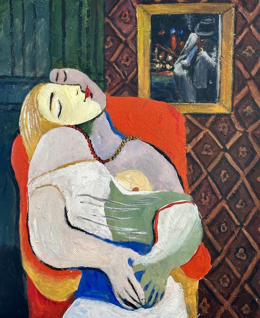 Picasso's Dreaming with White Suit