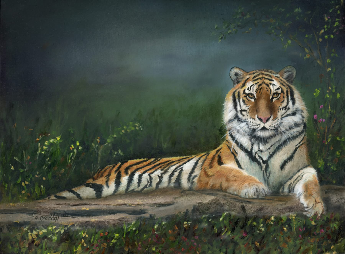 Tiger oil painting