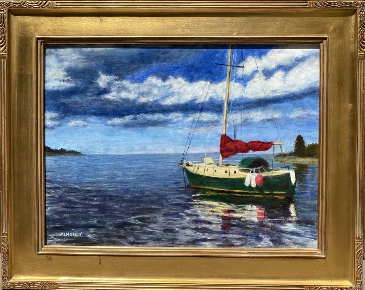 Red Sail Sailboat