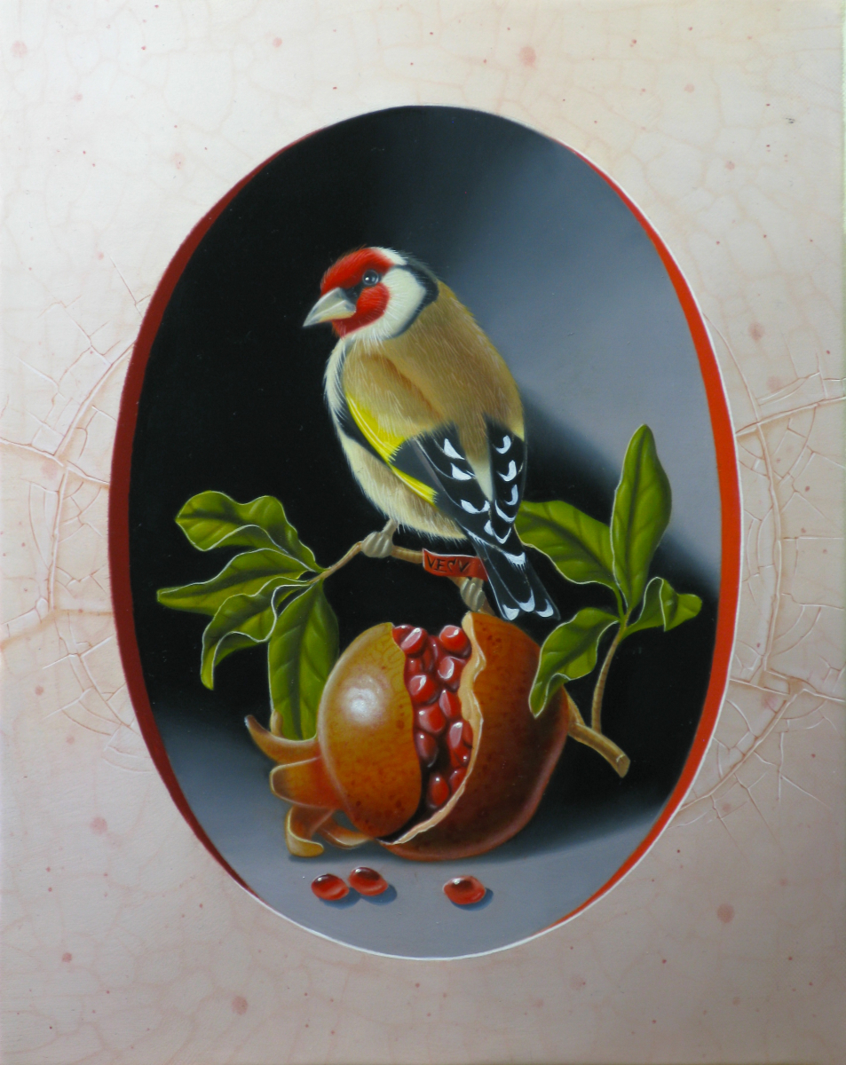 Goldfinch with Pomegranate I