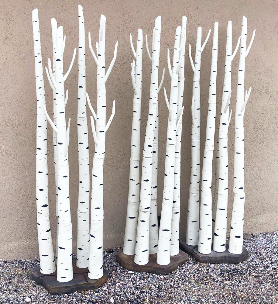 Ceramic Aspen Trees - Group of 5