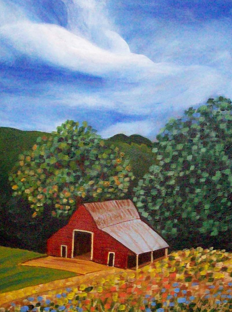 Red Barn in the Summer