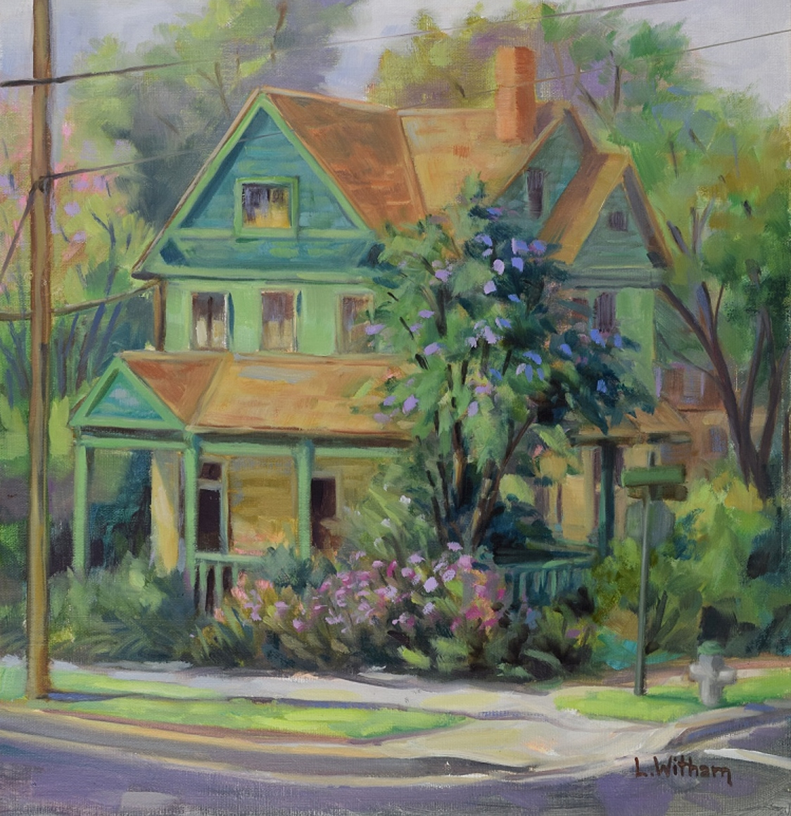 Green House, Oil on linen panel, 12x12