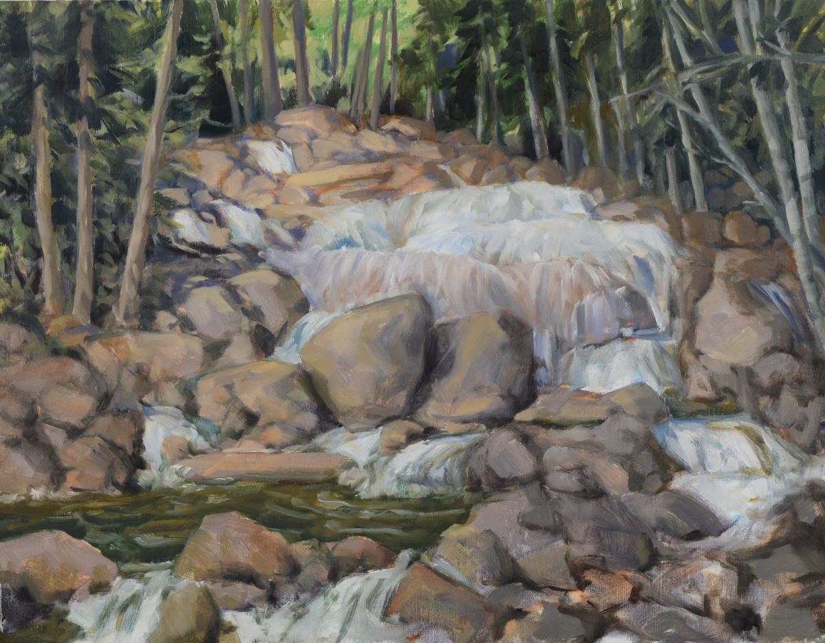 Diana's Falls, Oil on linen panel, 14x18