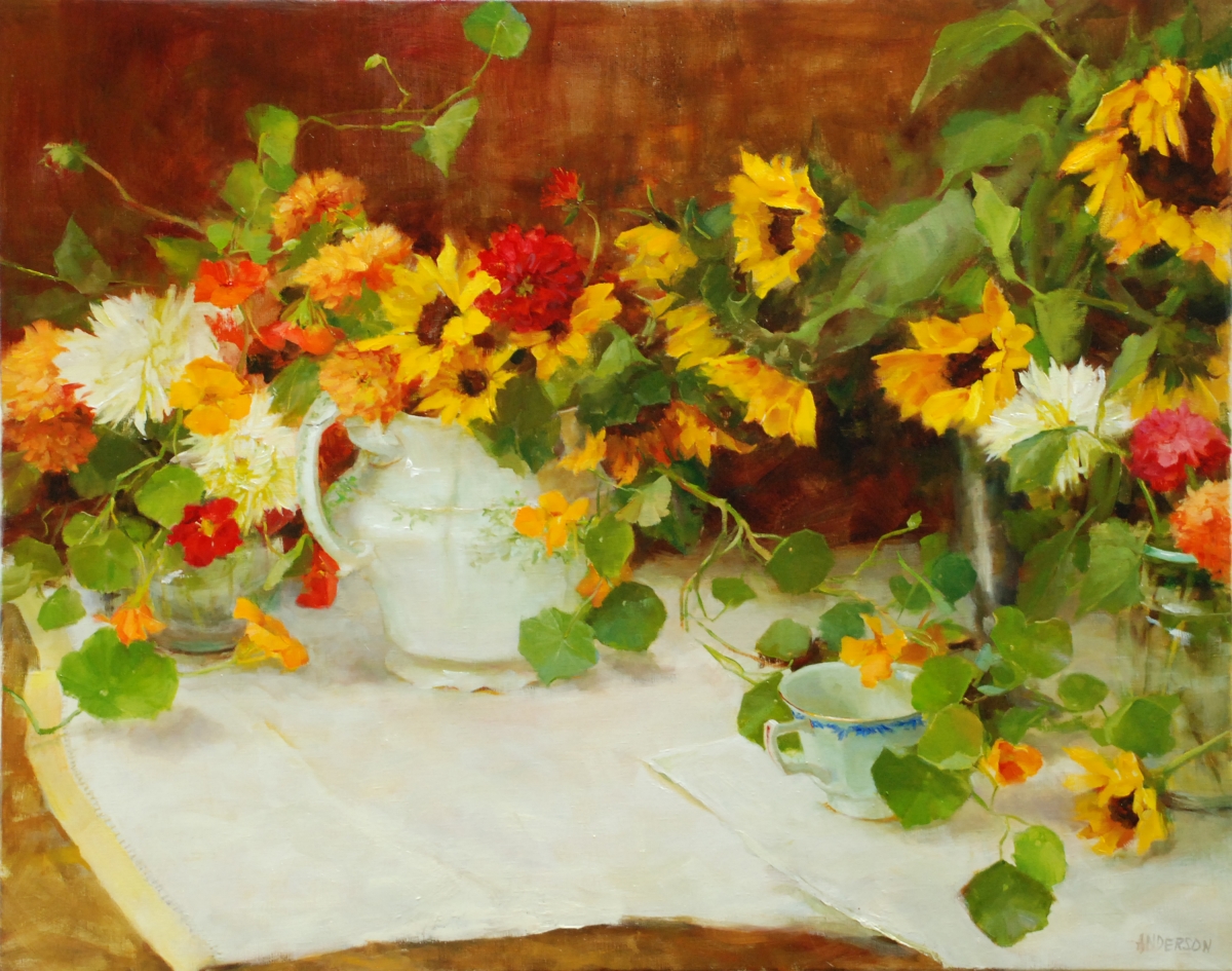 Autumn Still Life with Sunflowers