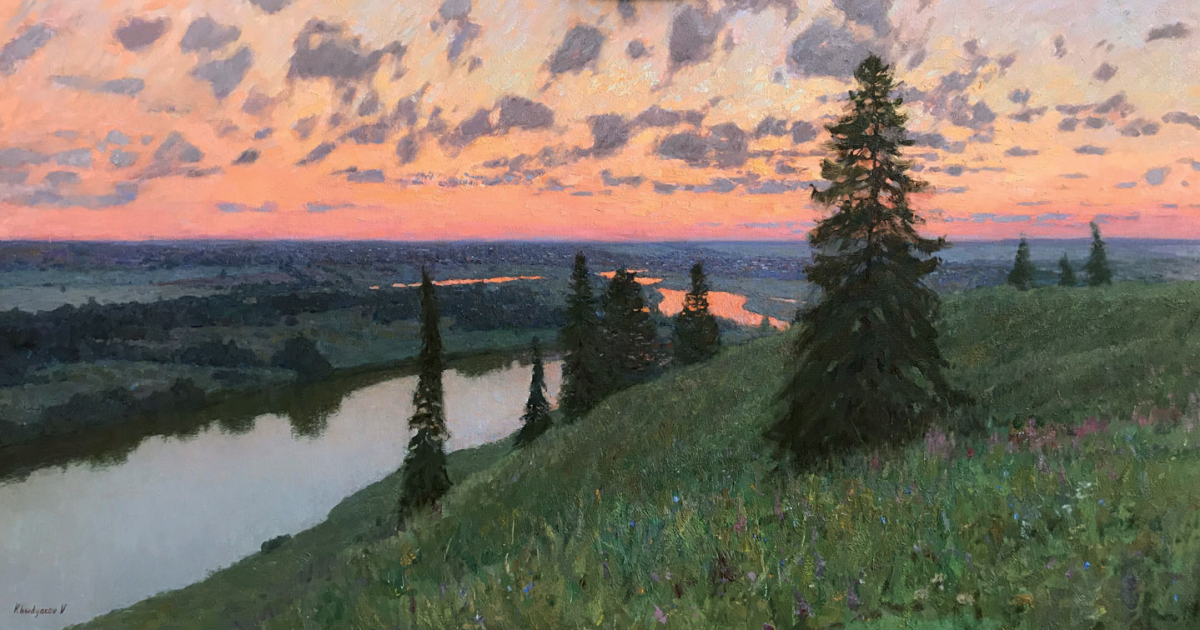 Sunset on Vyatka River