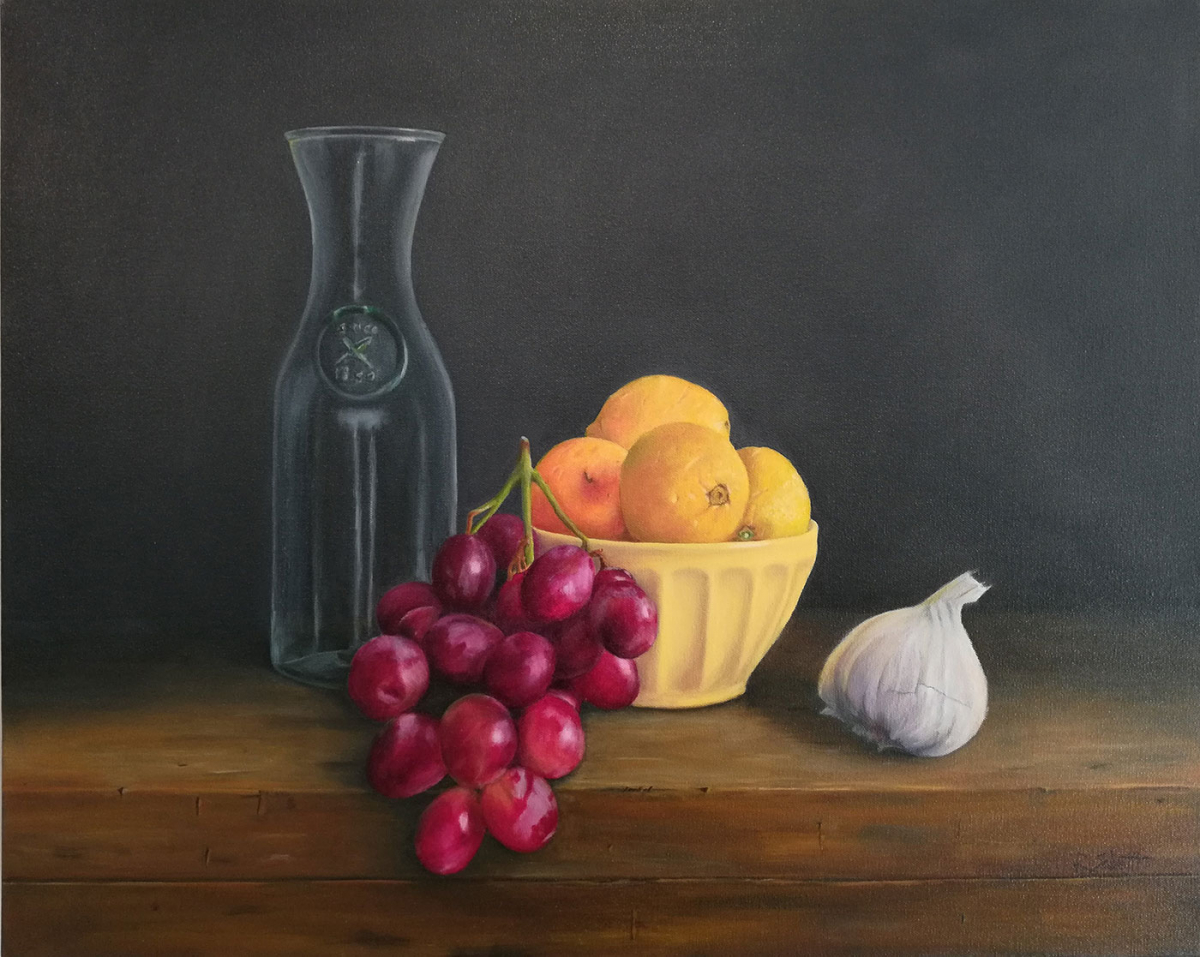 Still Life with Grapes & Lemons