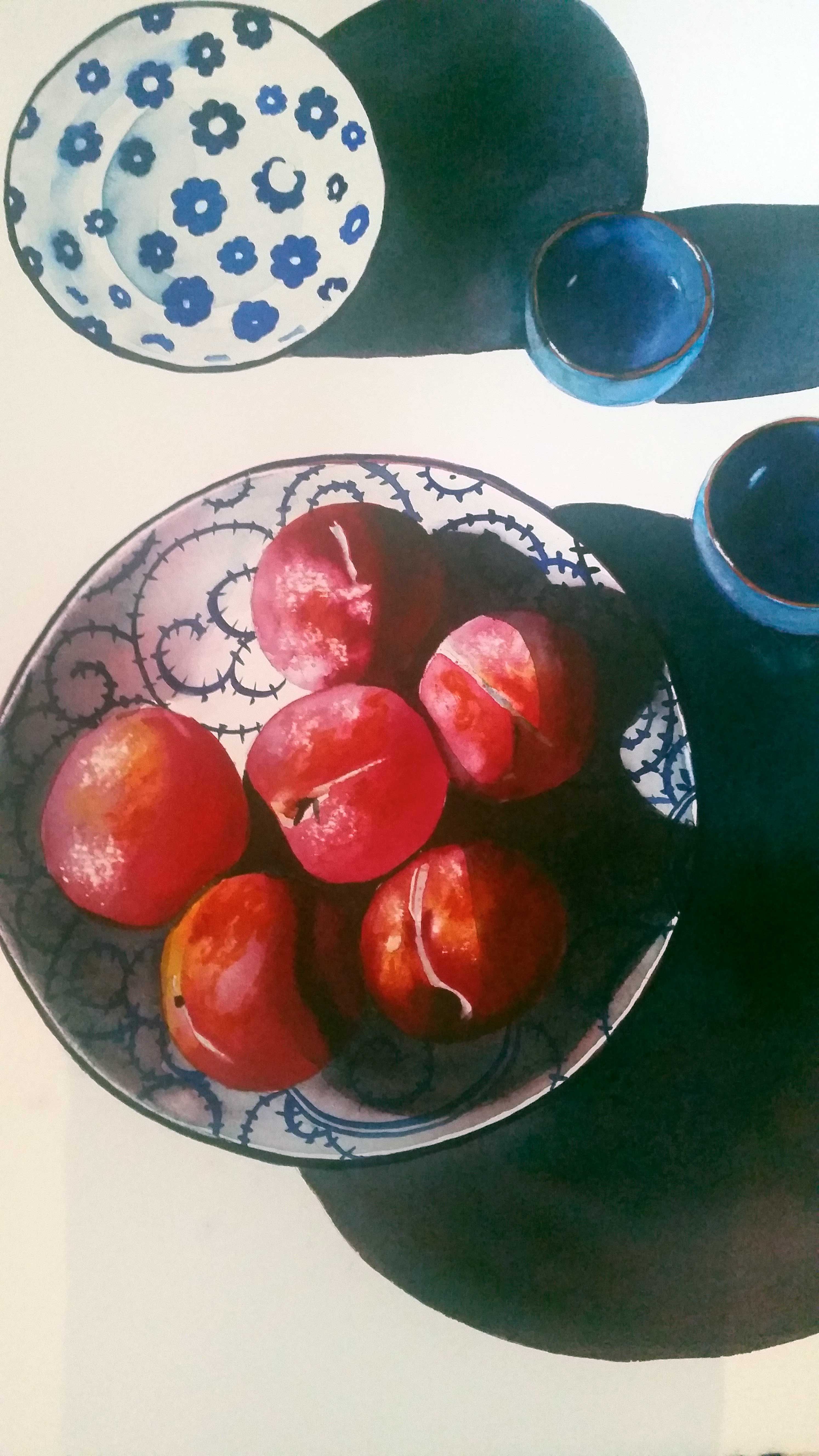 Plums & Blue China