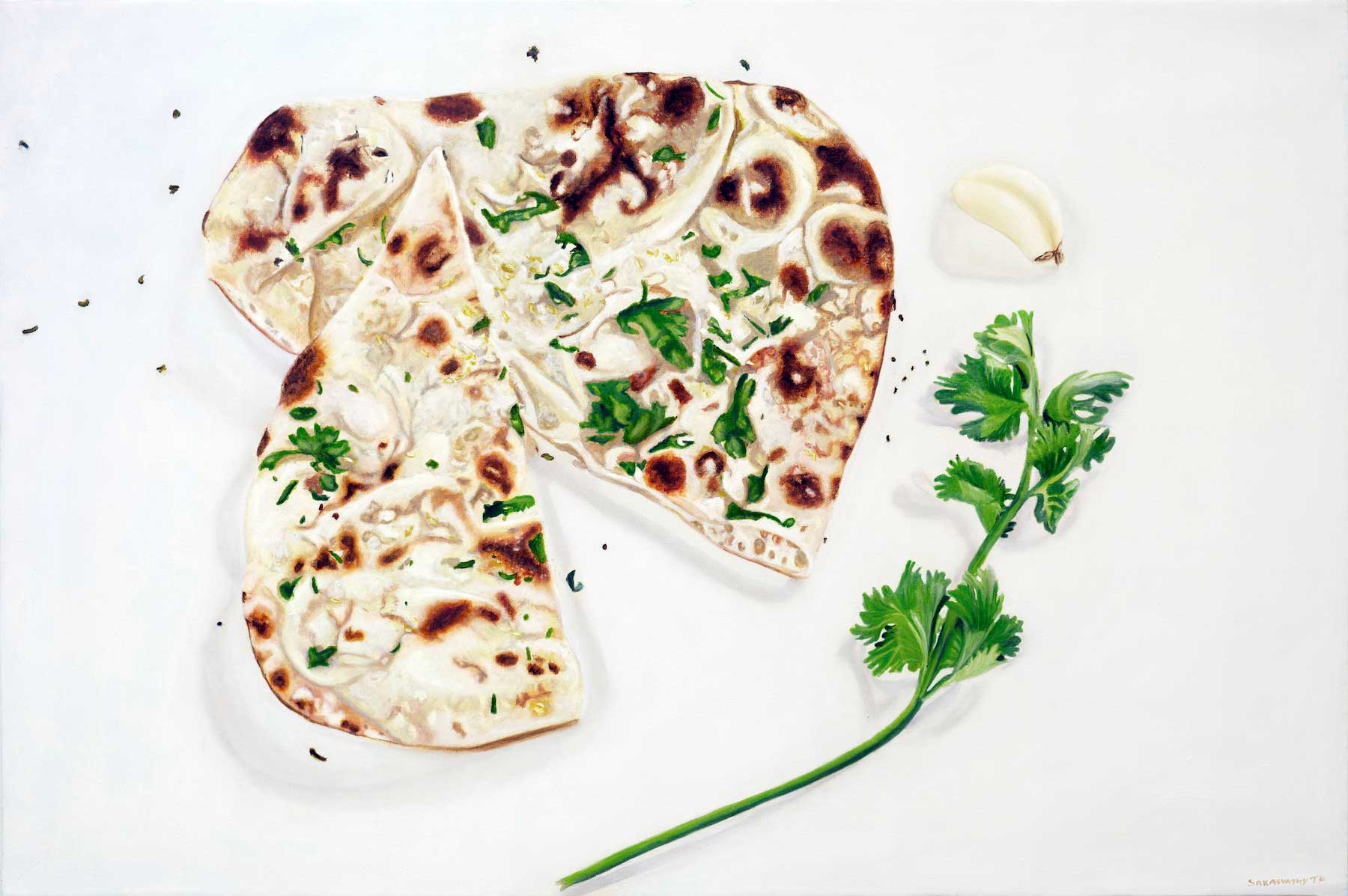 Garlic Naan and Coriander