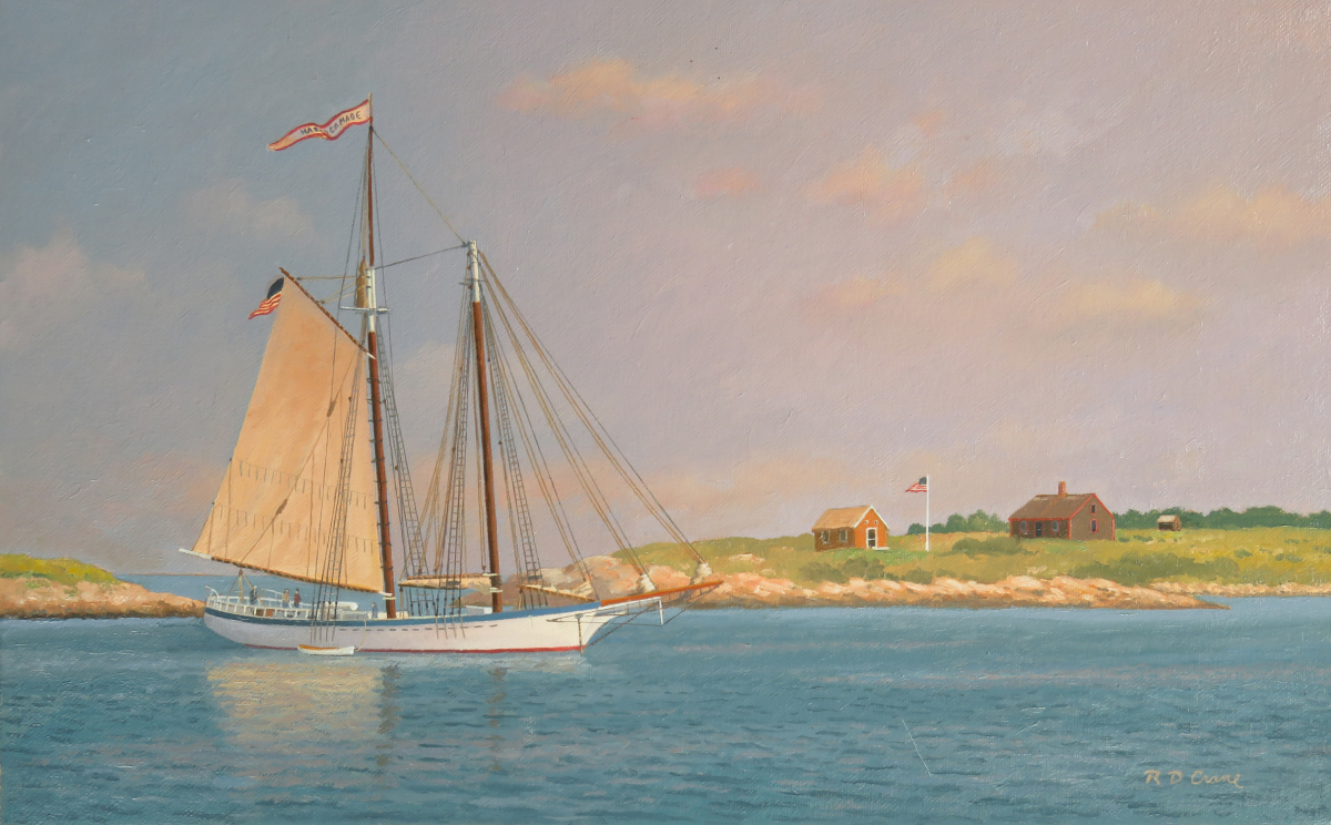 Schooner "Harvey Gamage" off Smuttynose Island, Isles of Shoals