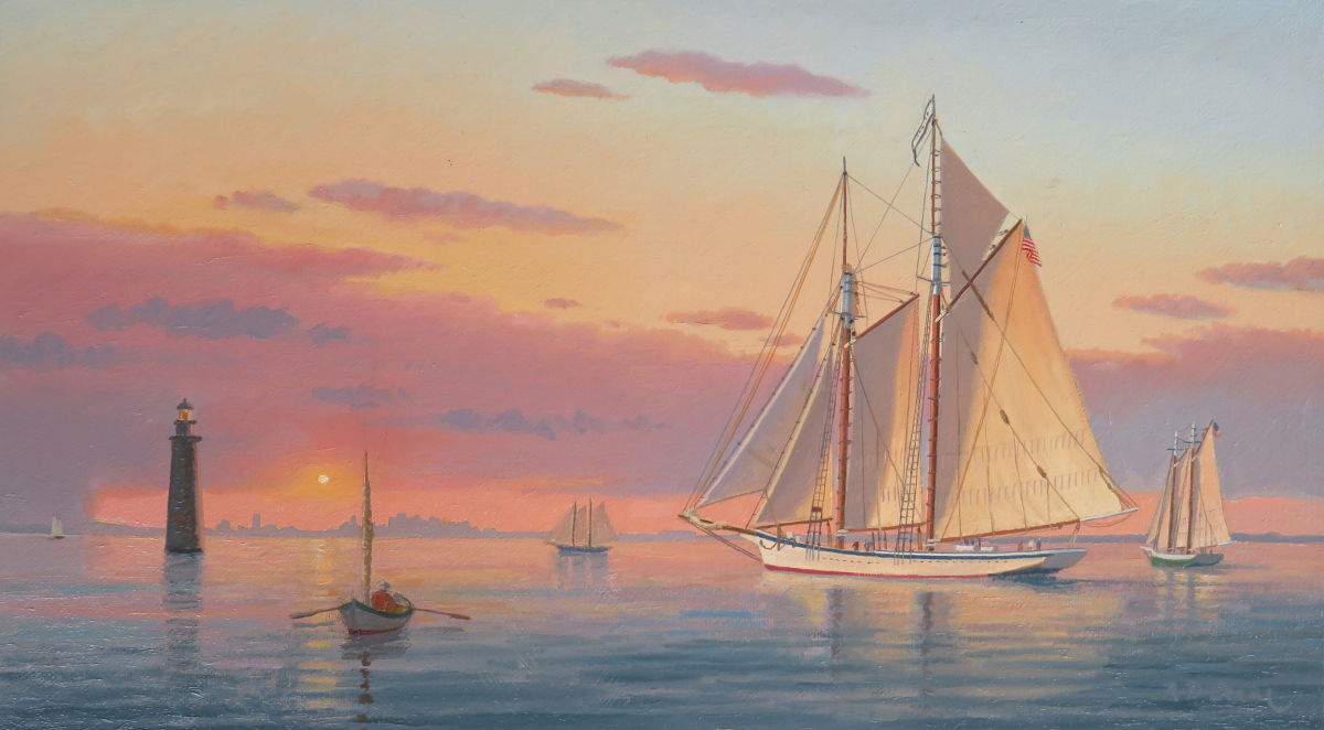 Sunset off Minot's Light, Boston