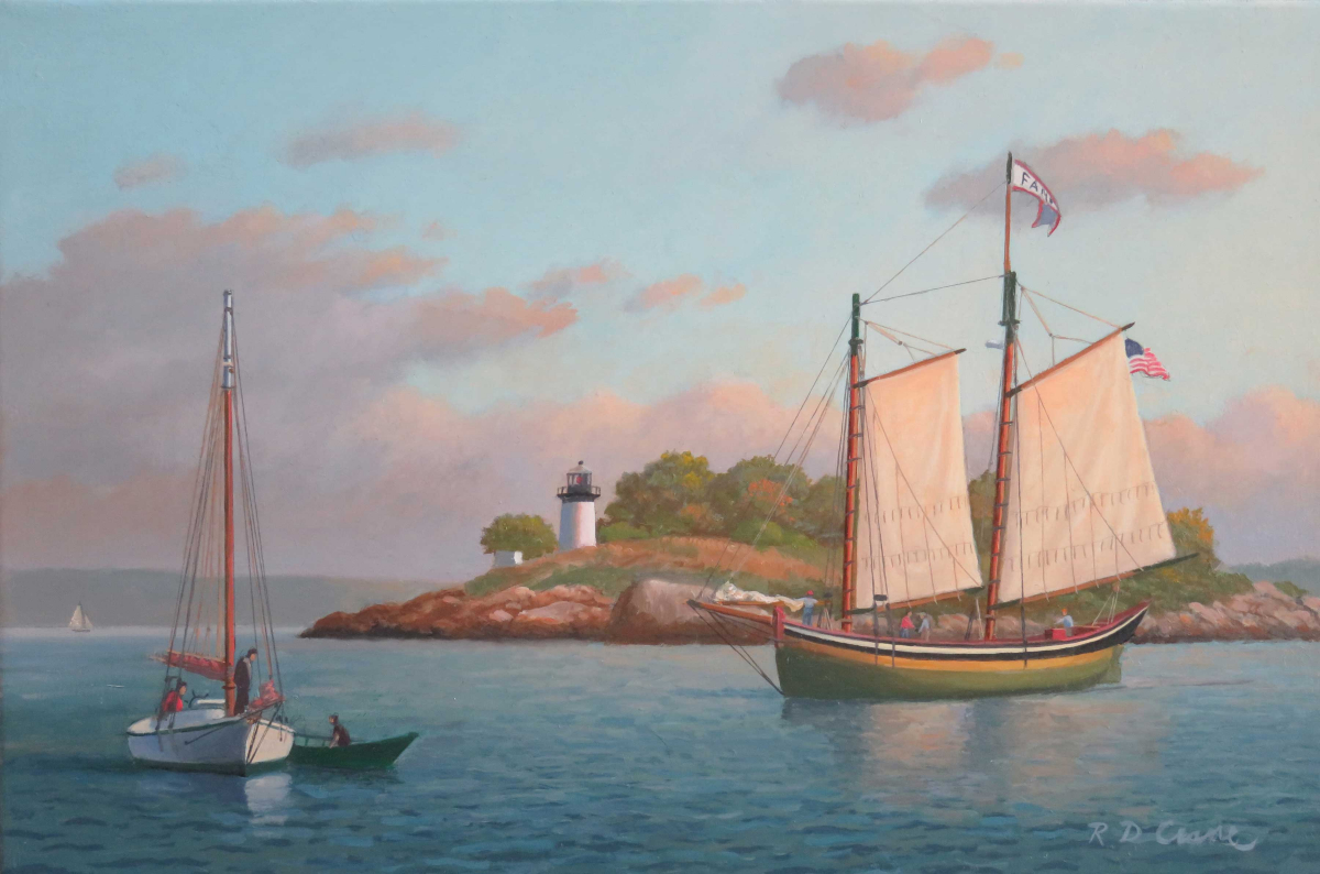 Underway, Gloucester - Schooner "Fame" at Ten Pound Island