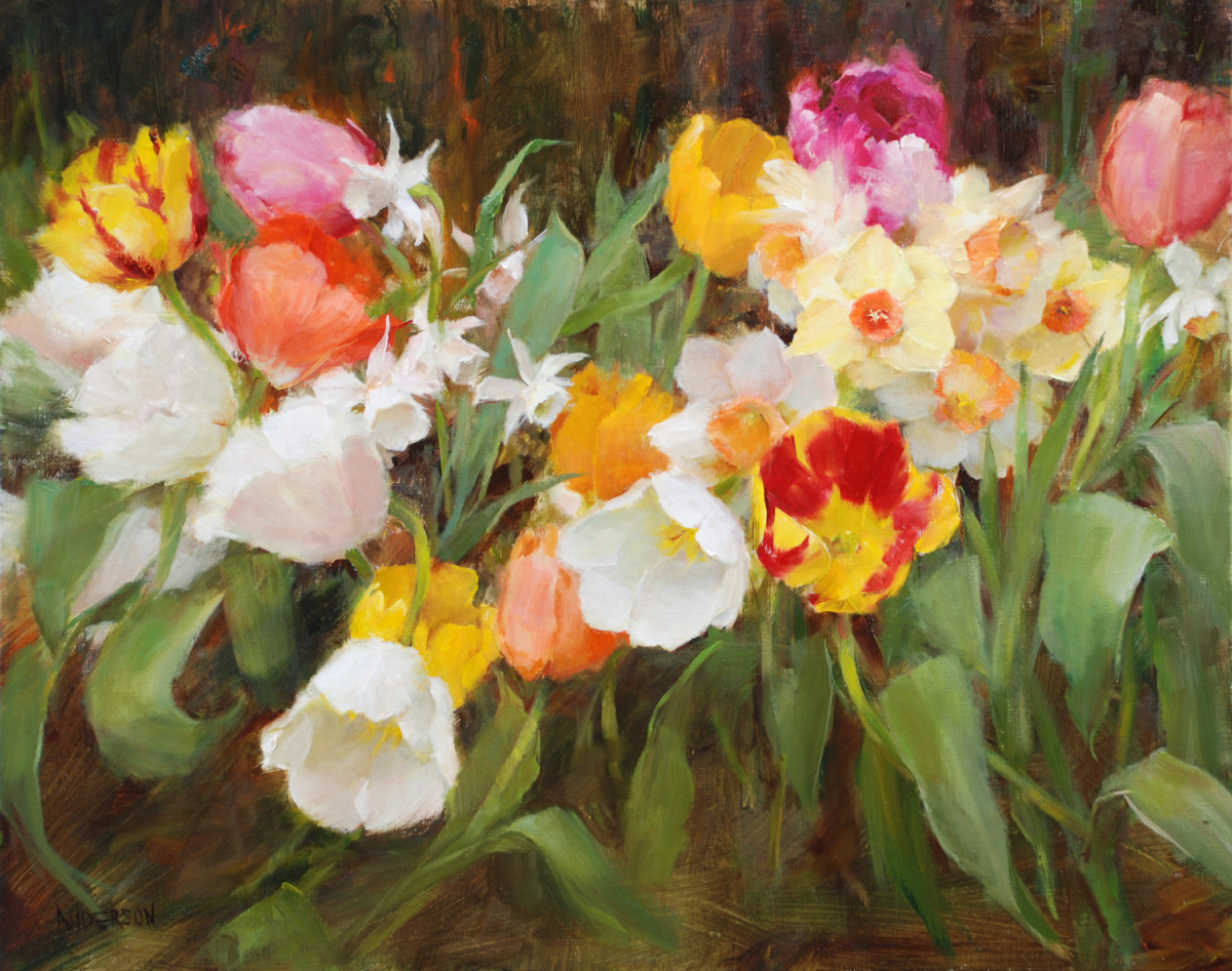 Spring with Tulips and Daffodils