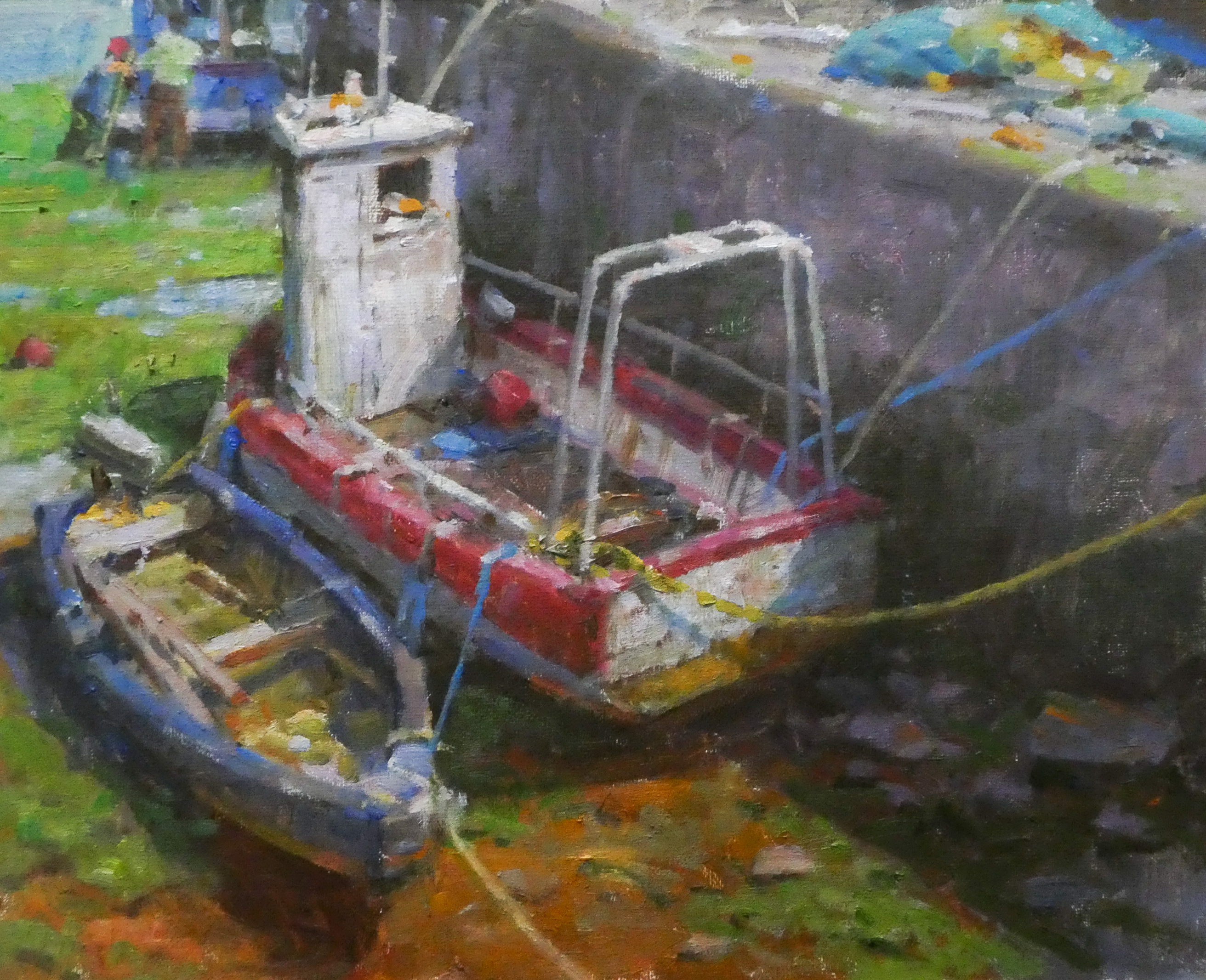 "Still Working-Passage East, Ireland", 8"x10".