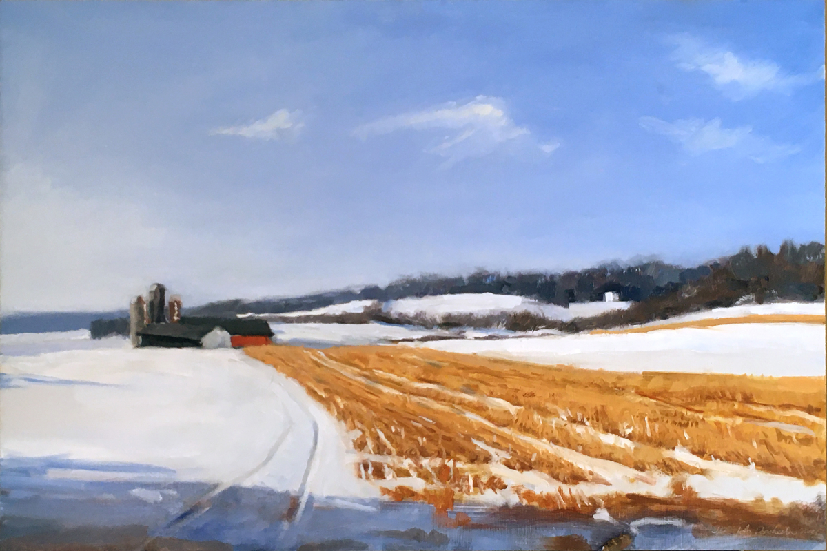 Corn, Snow, Barn