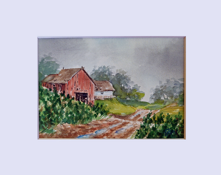 Watercolor Miniature "Cornfield"
