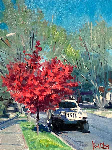 Red Tree and  White Jeep, Reno