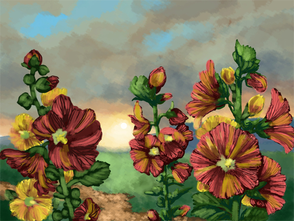 Digital "SW Hollyhocks"