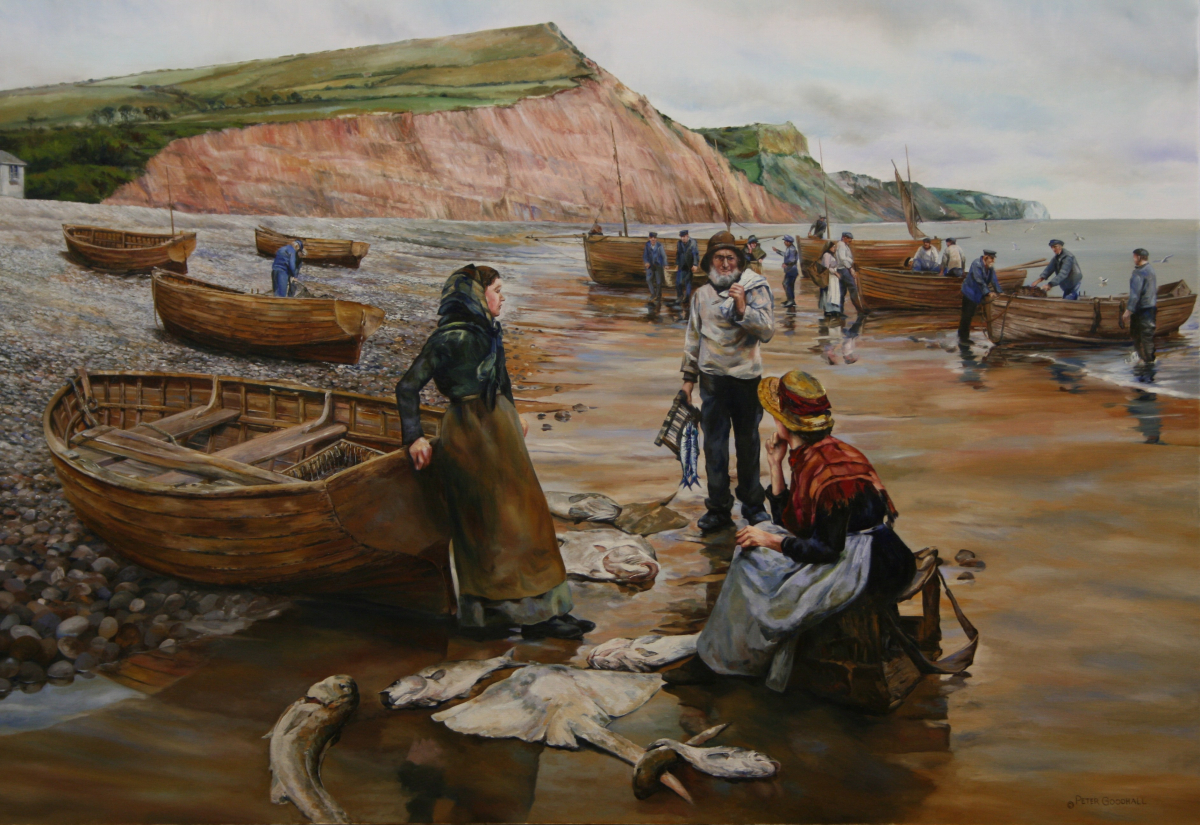 A FISH SALE ON SIDMOUTH BEACH