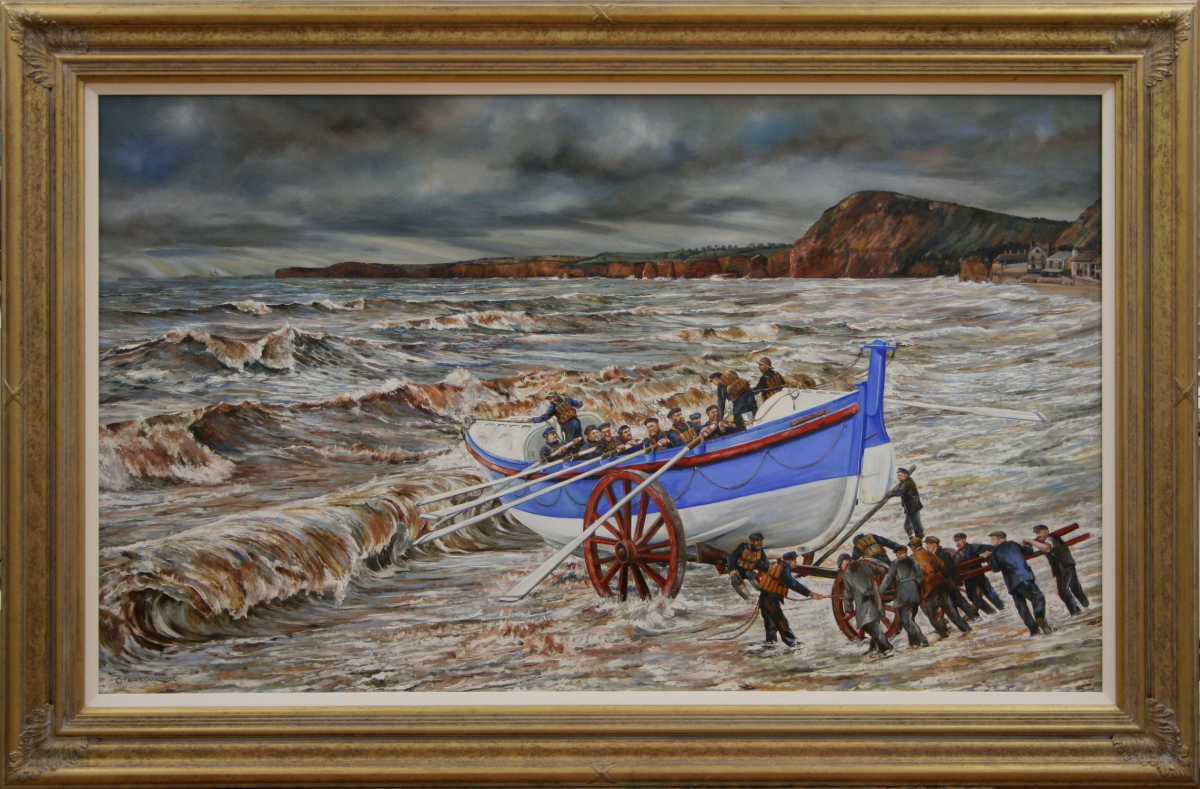 LAUNCHING THE LIFEBOAT, SIDMOUTH 31st DECEMBER 1872