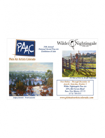 Plein Air Artists Colorado 24th National Juried Show at Wilder Nightingale Fine Art Gallery