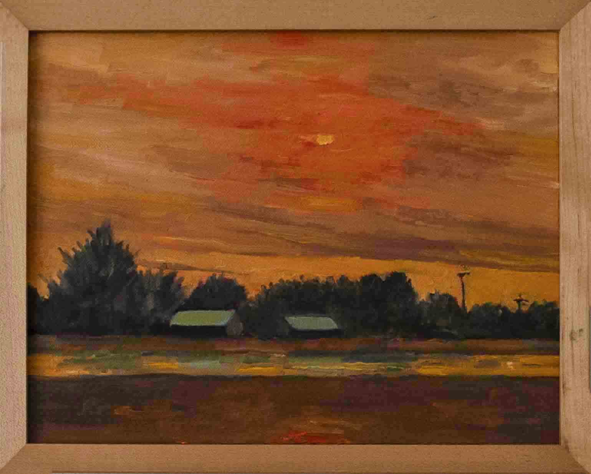 Sunset Farm and Canal, Central Valley